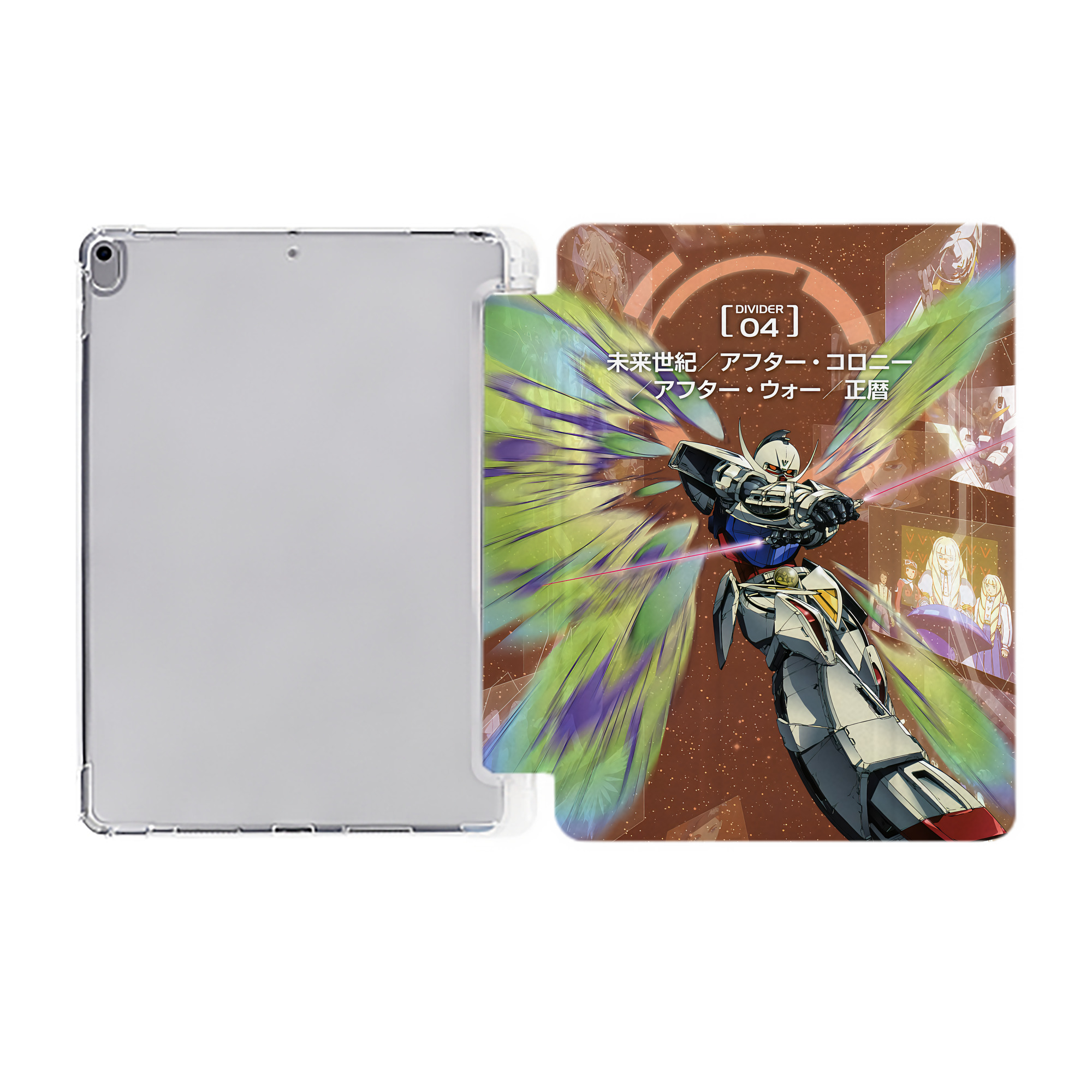 （画像用） 機動戦士ガンダム Mobile Suit Gundam IPad ケース ペン収納付き 三つ折りスタンド PUレザー×シリコン 対応機種9.5/10.5/10.9インチ